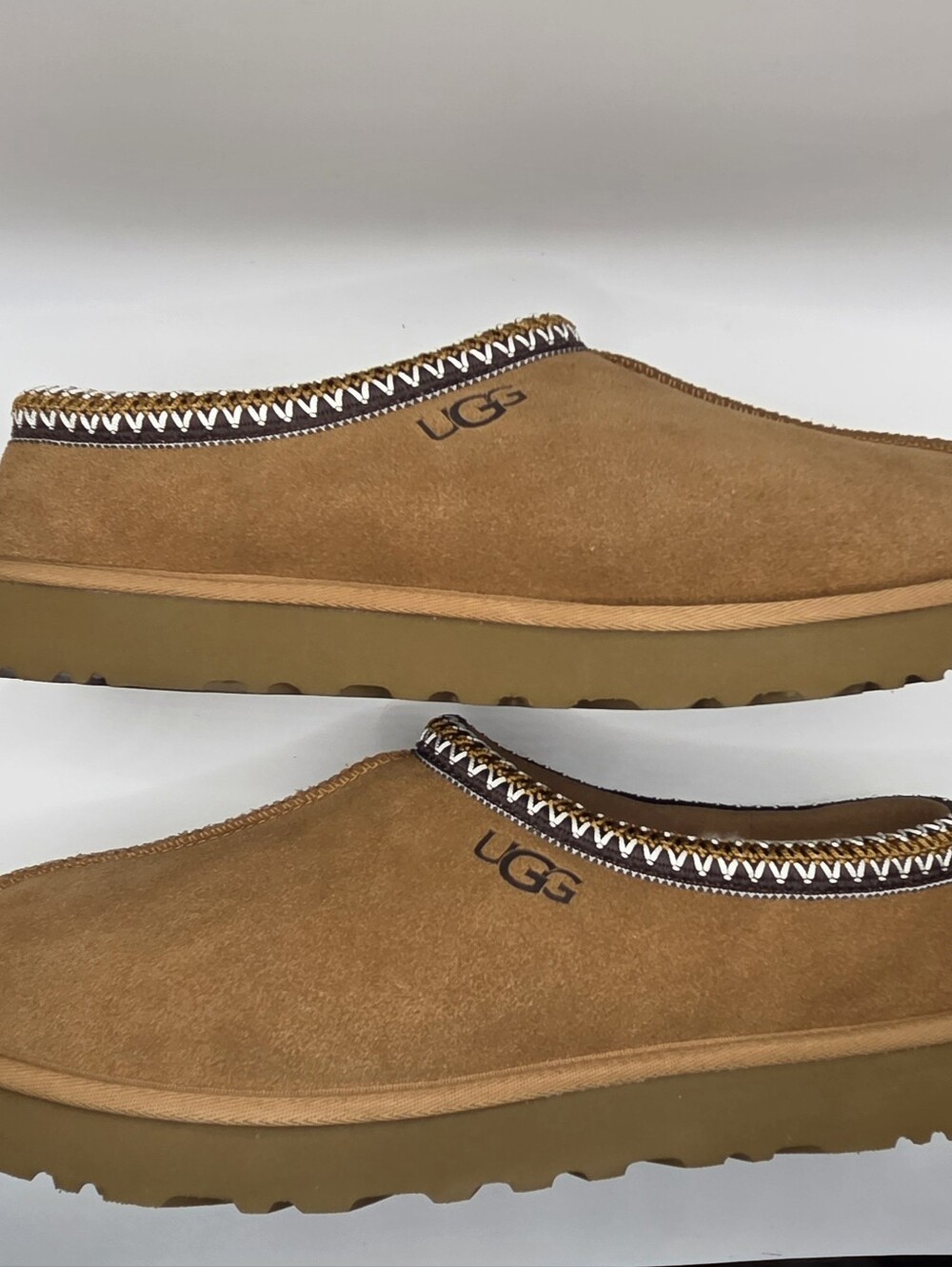 UGG Tasman Mens Size 12 Chestnut Suede Slip-On Loafers